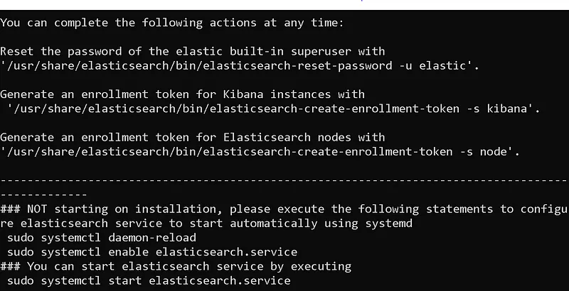 At the end of the installation, it offers us suggestions on how to continue the installation