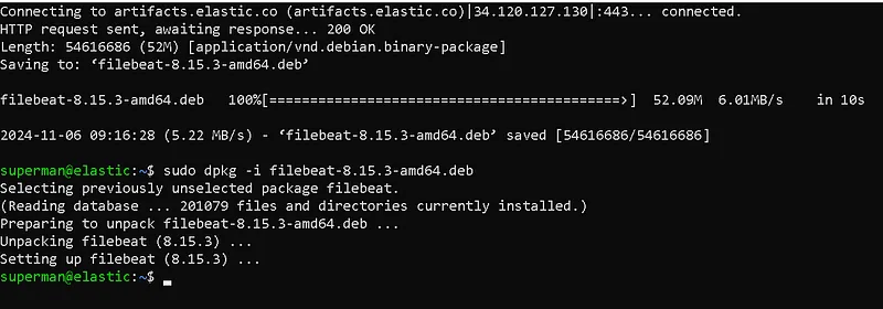 Beats Configuration: Filebeat installation