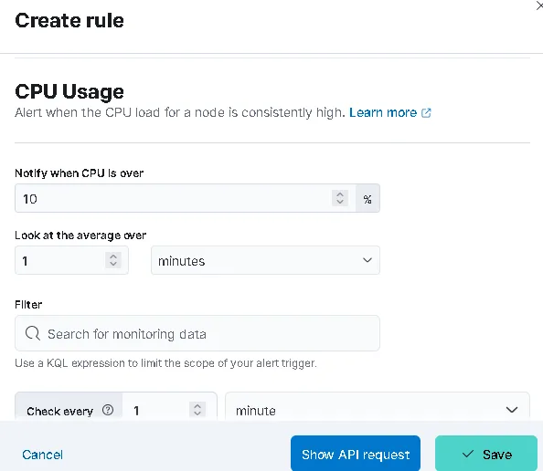 Kibana Warnings: Rule Type