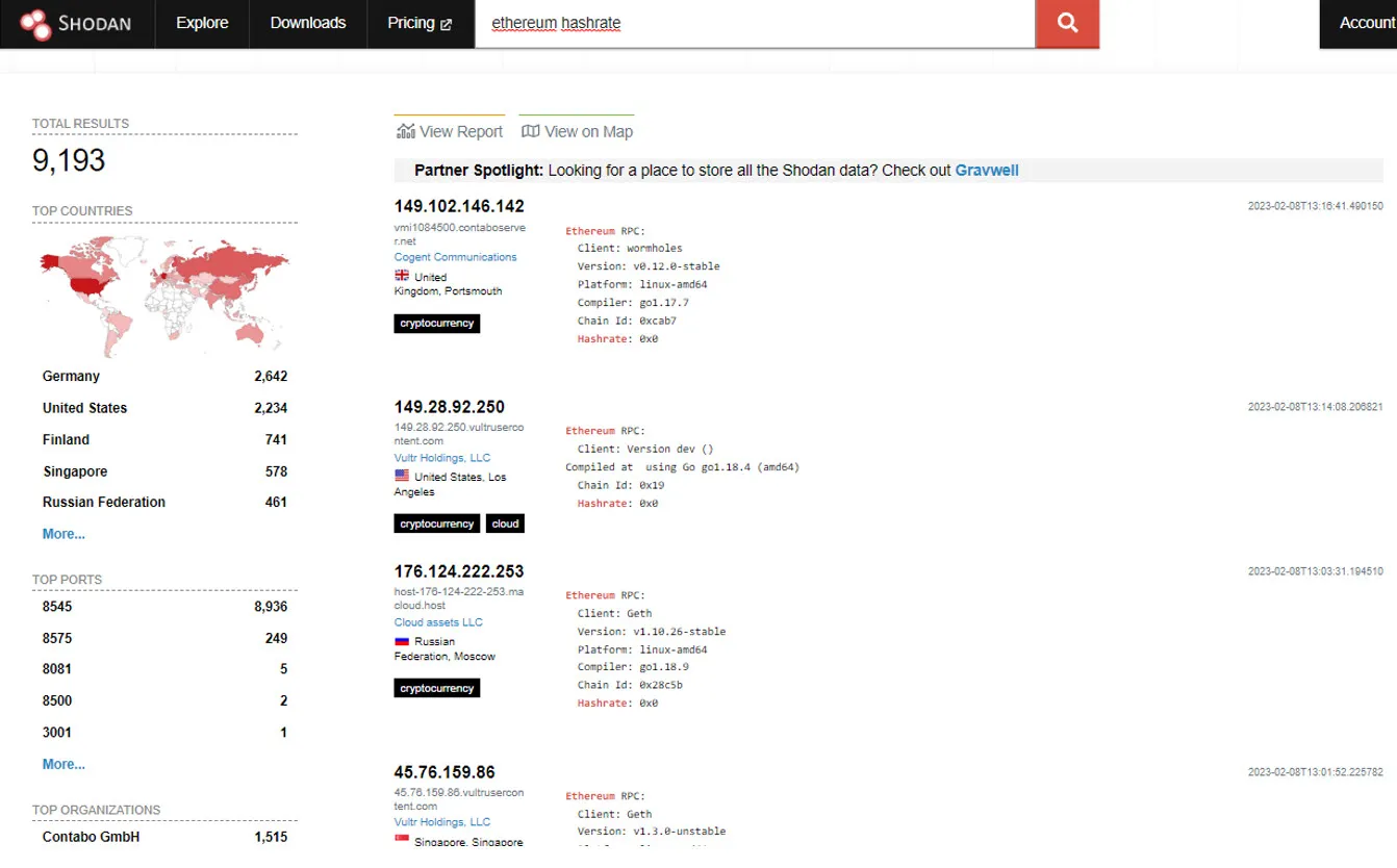 We can access the relevant site at www.shodan.io
