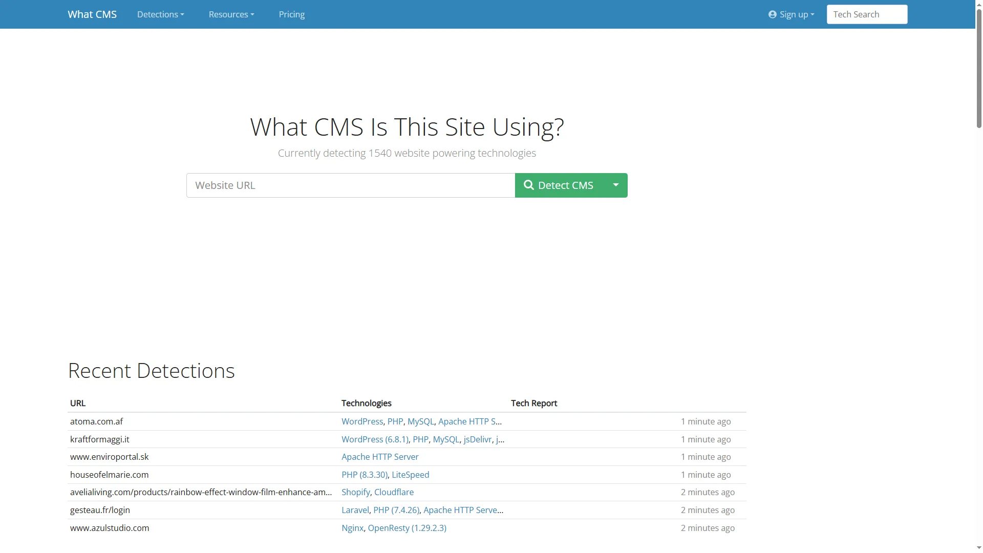 WhatCMS: Accessible at whatcms.org