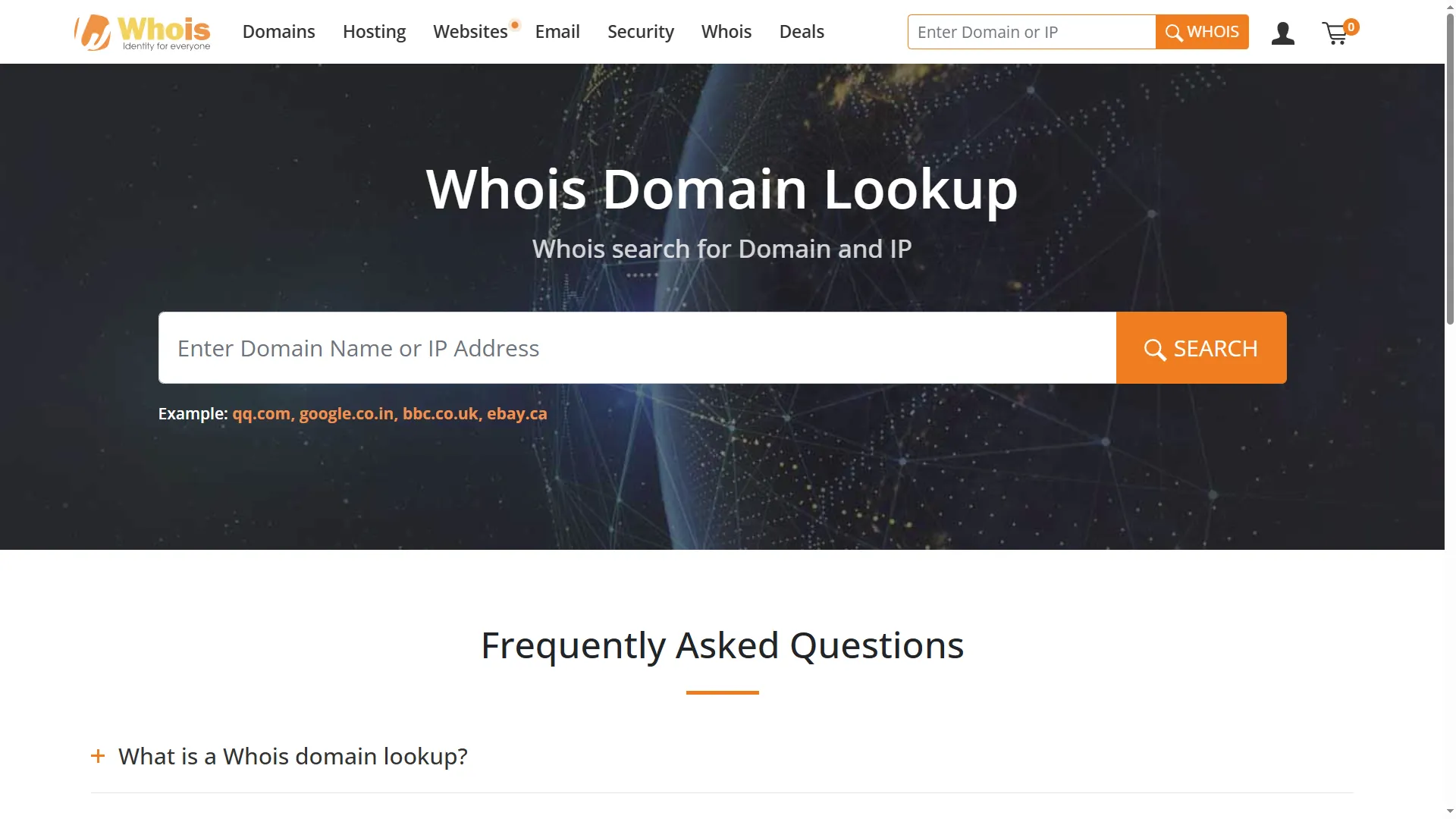 We can access the relevant site at www.whois.com/whois/