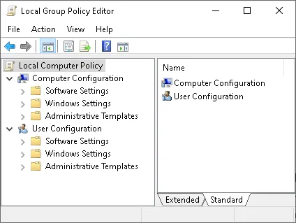 Local Group Policy Editor: gpedit.msc (2)