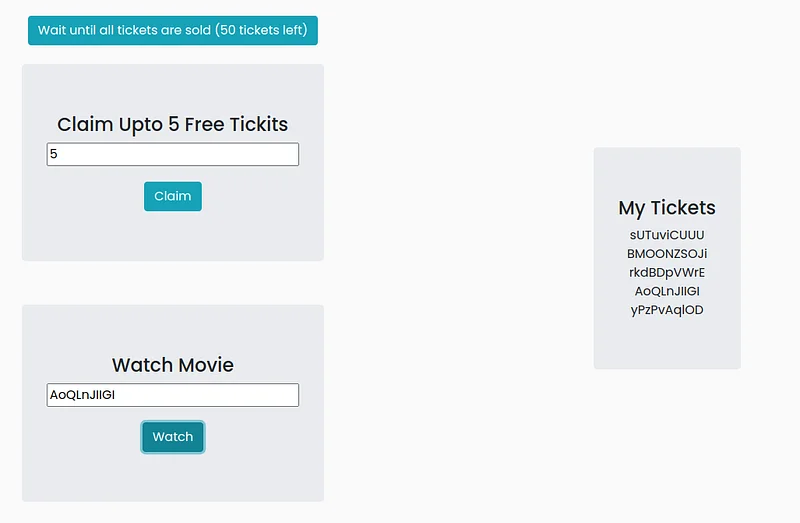 When we look at the example in the lab environment, we are faced with an application that gives us 5 free tickets but does