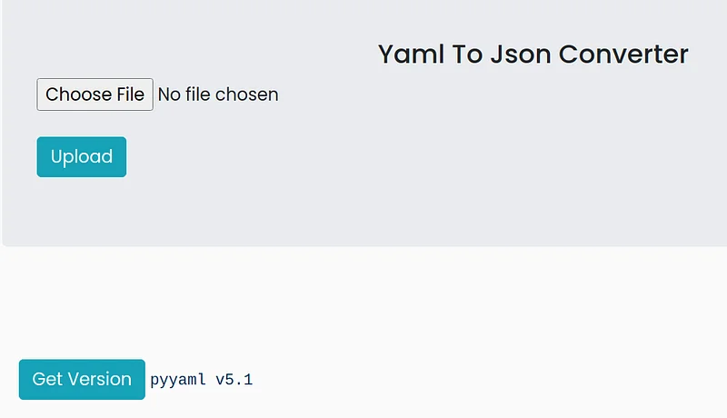 In this lab environment, there is an application that converts yaml files to json files
