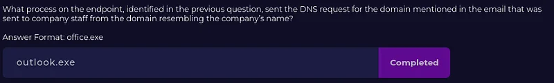 What is the IP address of the URL contained in the email sent to company staff from the domain detected as similar to the