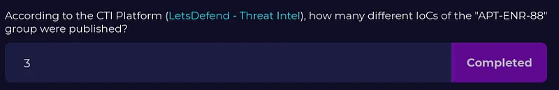 According to the CTI Platform (LetsDefend — Threat Intel), what is the IP address of the system that communicated with the