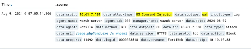 Apply the filters "data.subtype: waf" and "data.action: Alert" in SIEM (2)