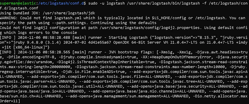 Logstash çıktı eklentileri: Logstashi başlatma