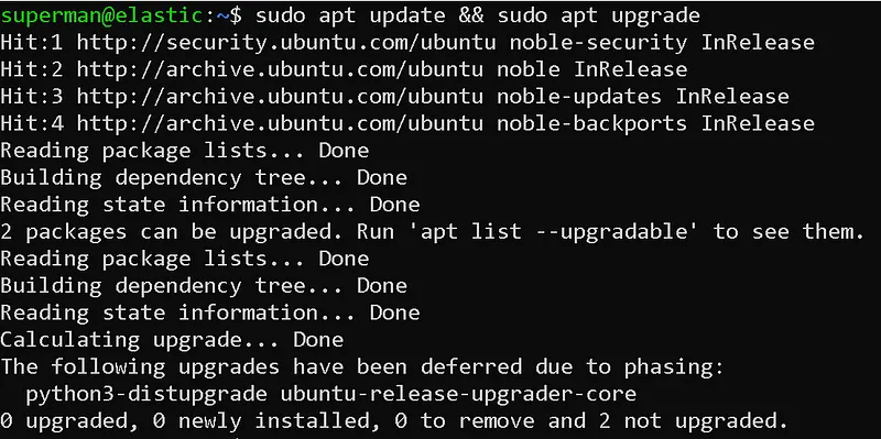 sudo apt update && sudo apt upgrade