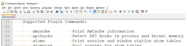 Komuttan help.txt dosyasına yönlendirilen çıktı artık Notepad veya Notepad++ gibi bir metin düzenleyici kullanılarak