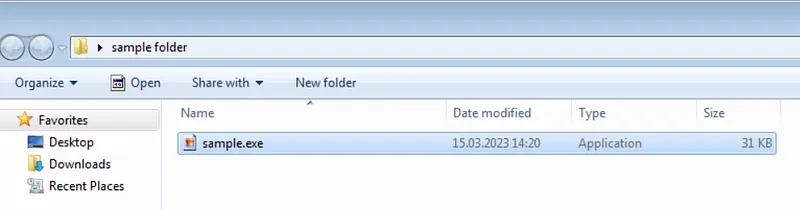 Bu işlemi gerçekleştirirken, örneğin davranışını pasif olarak gözlemlememize yardımcı olan Process Hacker ve dosya