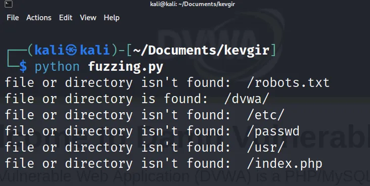 python kodunu çalıştırdığımızda listedeki dizin ve dosya adlarını deneyerek bize aşağıdaki sonucu verecektir