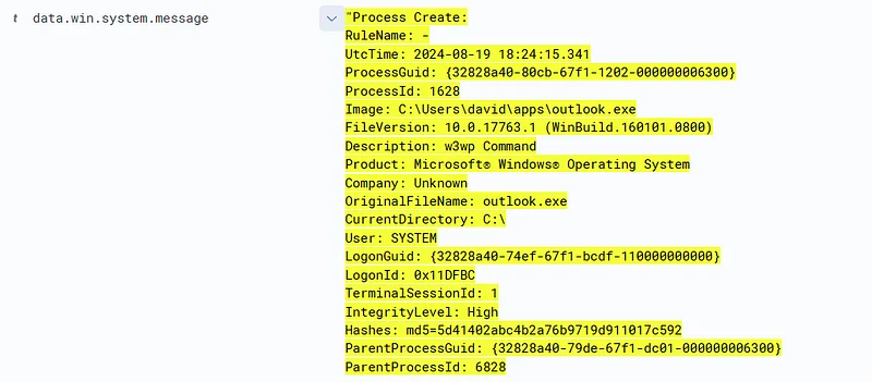 SIEM'in EDR olaylarında sistemin "agent.ip" değerine göre filtreleme yapın