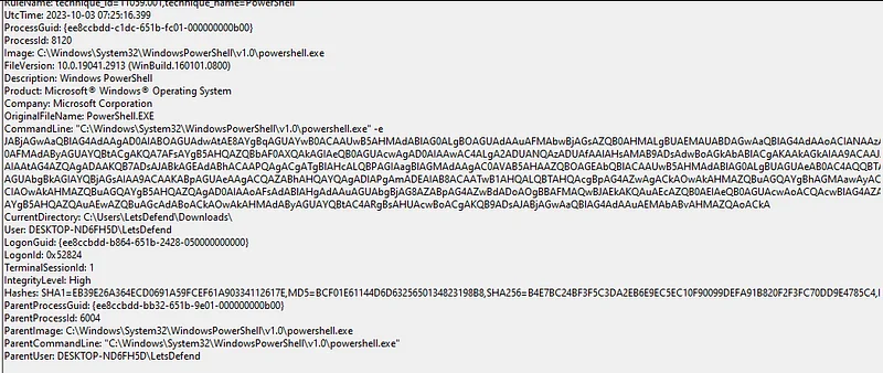 Örneğin, PowerShell günlük kaydı kapalı olsa bile Sysmon aracılığıyla komuta ve kontrol (C2) sunucusuna geri dönen zararlı
